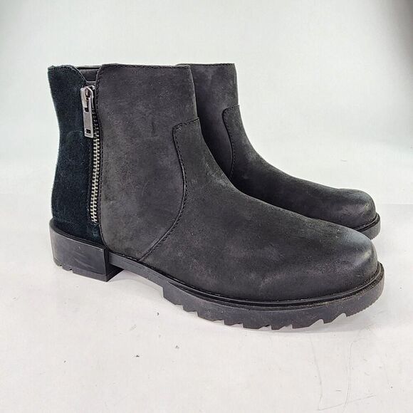 Sorel Emelie II Zip Waterproof Boots US 7.5 Black Short Booties - Picture 1 of 12